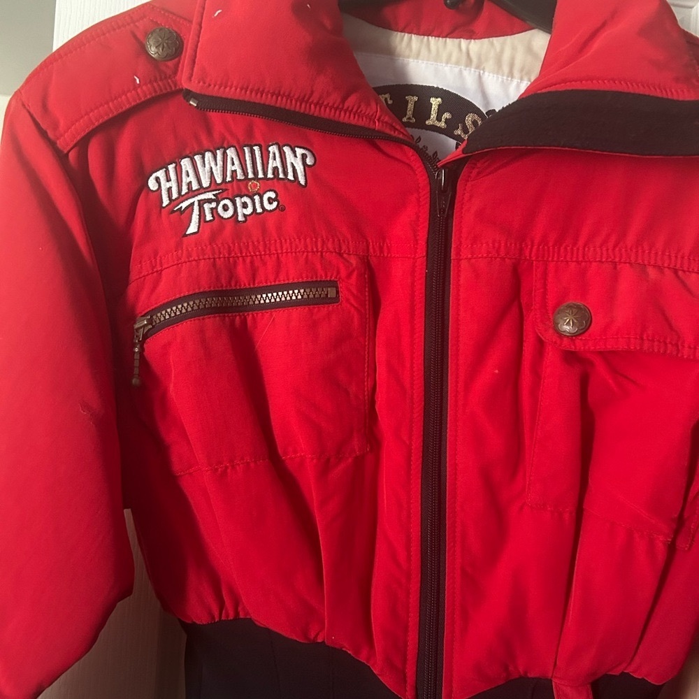 Vintage Hawaiian Tropic One Piece Ski Suit and accessories Women’s Size 6